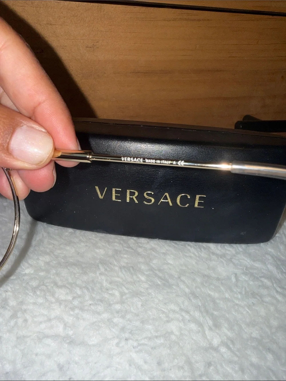 Versace Gold and Black Cat-Eye Women's Glasses